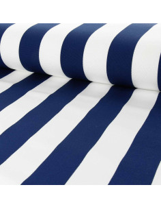 Toile transat - Blanc et bleu navy
