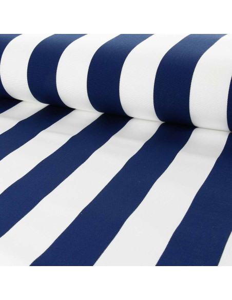 Toile transat - Blanc et bleu navy