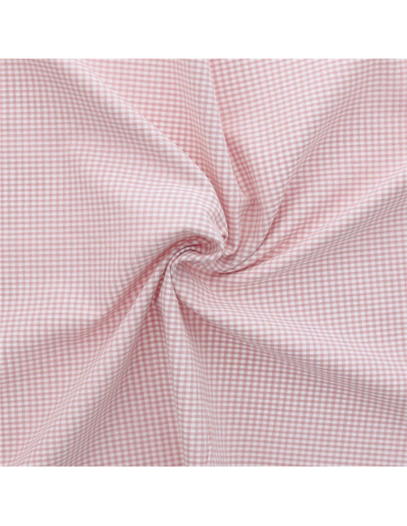 Tissu Vichy petits carreaux - Vieux rose