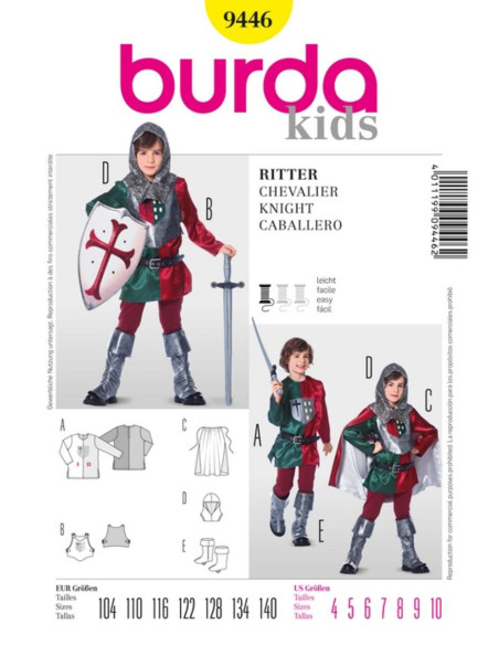 Patron de chevalier - Burda 9446