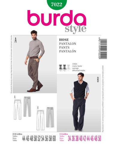 Patron de pantalon - Burda 7022