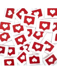 Lot de 5 étiquettes tissées à coudre Like rouge