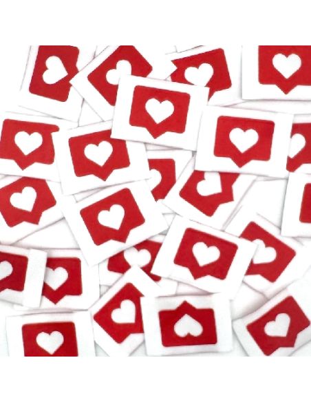 Lot de 5 étiquettes tissées à coudre Like rouge