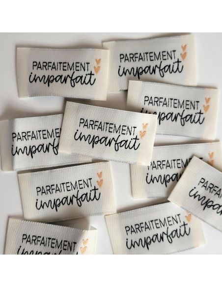 Lot de 5 étiquettes tissées à coudre Parfaitement imparfait