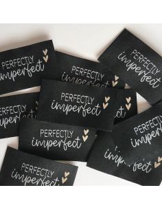 Lot de 5 étiquettes tissées à coudre Perfectly imperfect