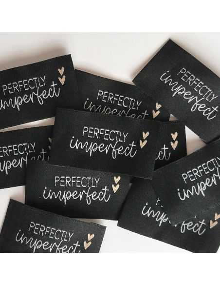 Lot de 5 étiquettes tissées à coudre Perfectly imperfect