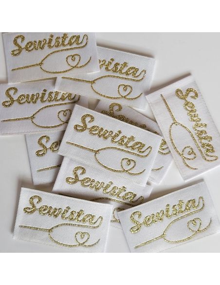 Lot de 5 étiquettes tissées à coudre Sewista