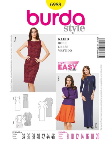 Patron de robe - Burda 6988
