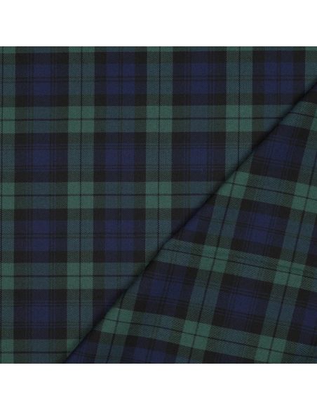 Tissus tartan écossais - Bleu et vert