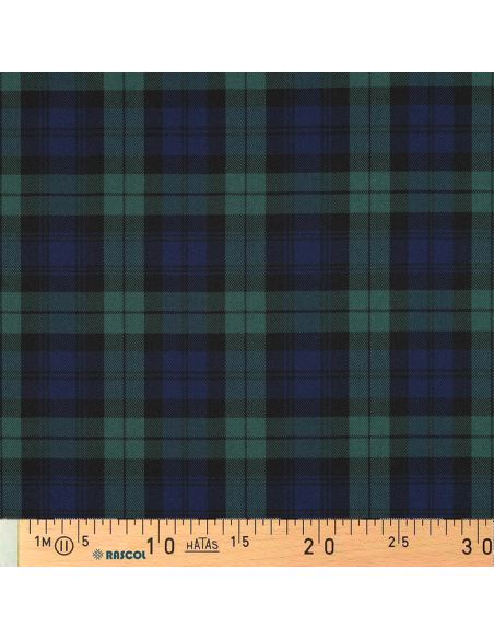 Tissus tartan écossais - Bleu et vert