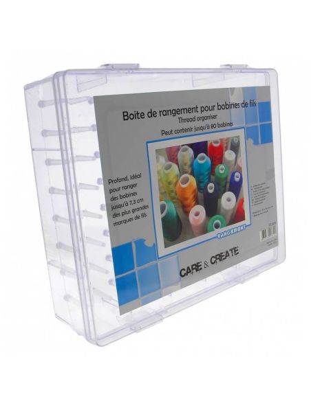 Boite de rangement XL pour 80 bobines de fils