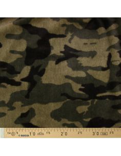 Tissu fausse fourrure camouflage - Kaki 2
