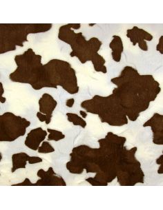 Tissu fausse fourrure animal - Vache tâches marron 2