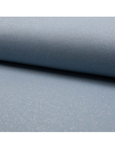 Tissu sweat pailleté - Bleu ciel