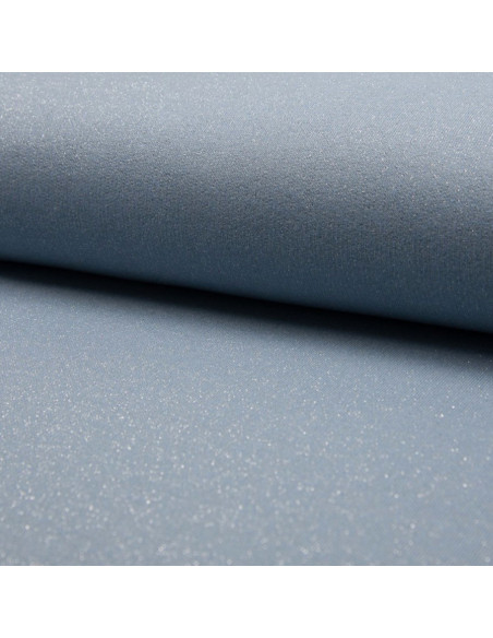 Tissu sweat pailleté - Bleu ciel