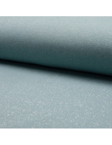 Tissu sweat pailleté - Vert menthe