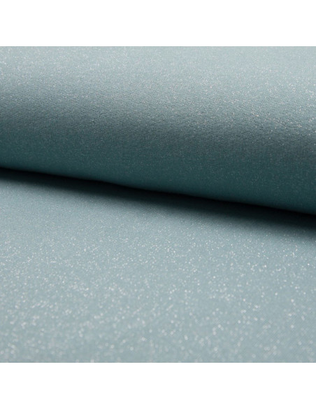 Tissu sweat pailleté - Vert menthe