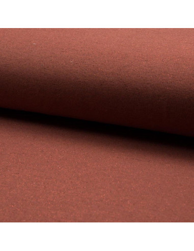 Tissu sweat pailleté - Terracotta
