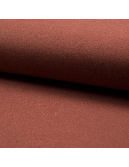 Tissu sweat pailleté - Terracotta