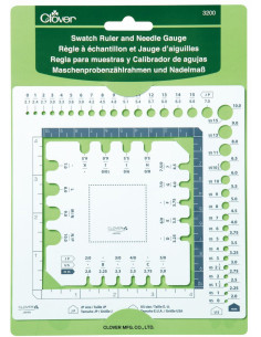 Règle à échantillons et jauge d´aiguilles