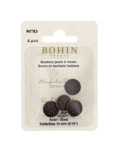 Boite de 4 boutons jeans à visser 14 mm bronze Bohin