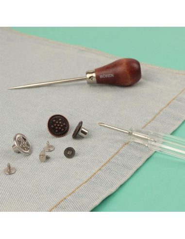 Boite de 4 boutons jeans à visser 14 mm bronze Bohin