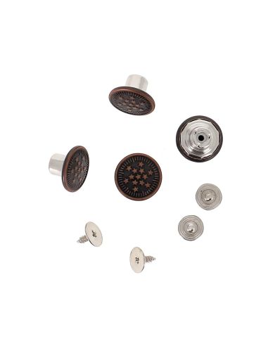Boite de 4 boutons jeans à visser 14 mm bronze Bohin