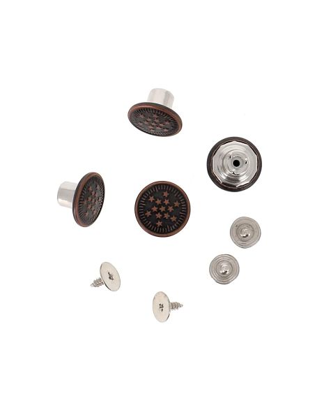 Boite de 4 boutons jeans à visser 14 mm bronze Bohin