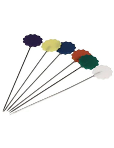Boite de 50 épingles à quilter tête fleur plastique Bohin