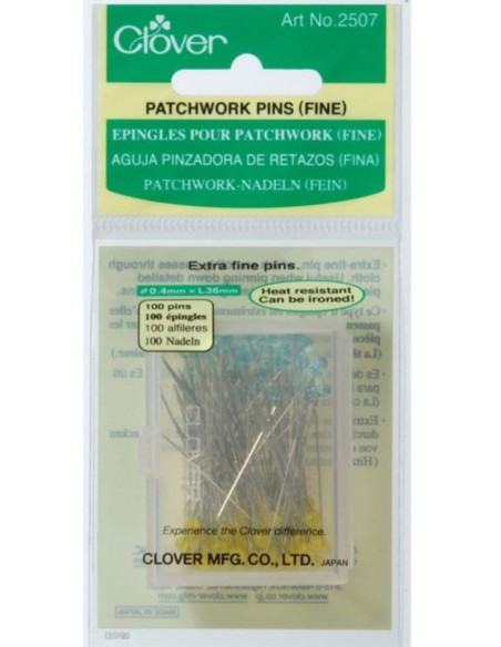 Boite de 100 épingles ultra-fines pour patchwork Clover