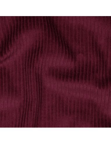 Tissu velours côtelé coton - Lie de vin