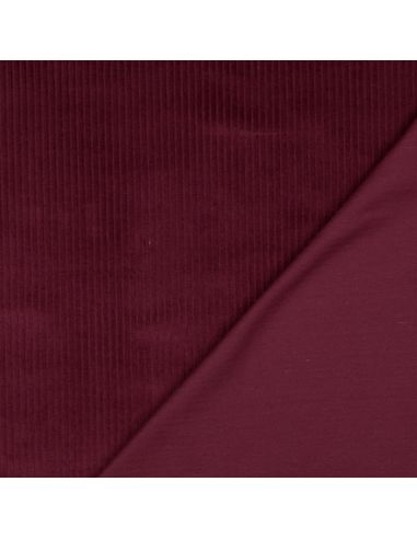 Tissu velours côtelé coton - Lie de vin