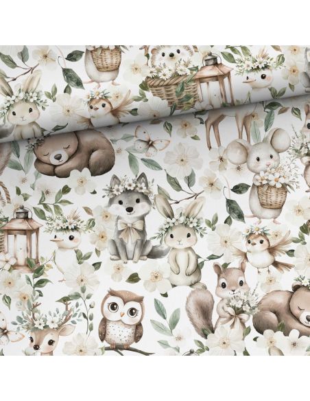 Tissu coton premium - Couronnes sauvages