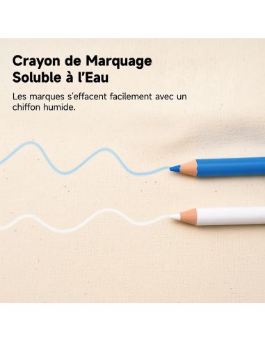 Set de 2 crayons craies effaçables à l'eau - Blanc et bleu