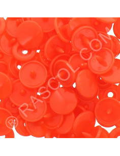 Sachet de 25 pressions résine KAM ronds - Orange fluo