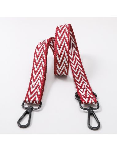 Sangle de sac chevrons avec mousquetons - Lie de vin