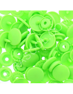 Sachet de 25 pressions résine KAM ronds - Vert fluo