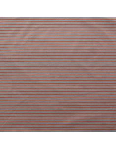 Tissu jersey gratté rayures fines - Gris moyen et orange vif 2