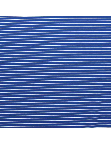 Tissu jersey gratté rayures fines - Bleu et blanc