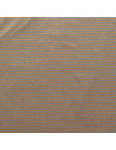 Tissu jersey gratté rayures fines - Gris et jaune foncé