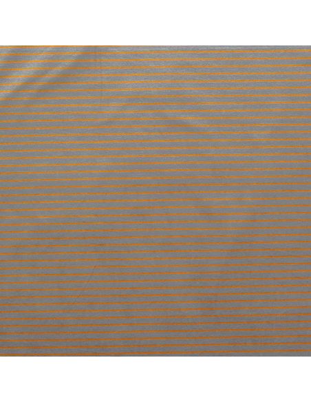 Tissu jersey gratté rayures fines - Gris et jaune foncé