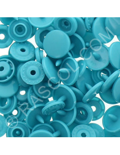 Sachet de 25 pressions résine KAM ronds - Bleu turquoise