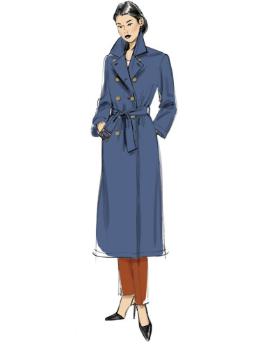 Patron de manteau et ceinture - Vogue 9367