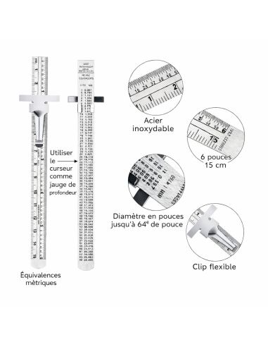 Réglet flexible en métal avec clip coulissant