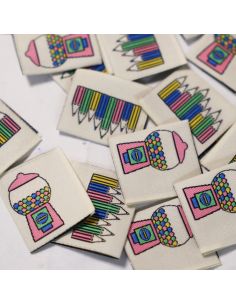 Lot de 6 étiquettes tissées - Color Pop 2