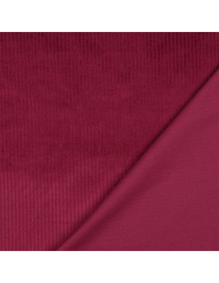 Tissu velours côtelé coton - Framboise