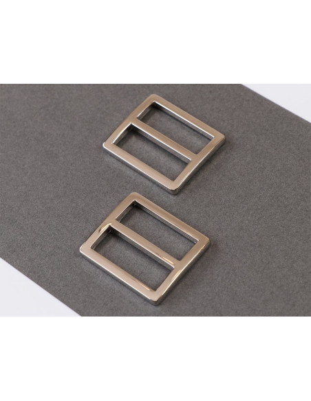 Set de 2 boucles coulissantes 28 x 25 mm argent