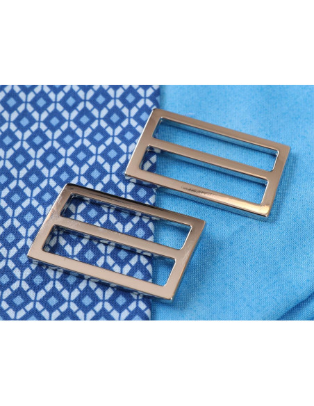 Set de 2 boucles coulissantes 22 x 38 mm argent