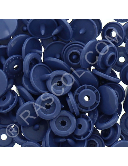 Sachet de 25 pressions résine KAM ronds - Bleu jeans