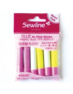 6 recharges stylo colle temporaire couleur mixte spécial tissu